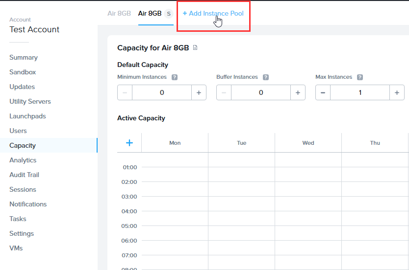 Suspend Preferences - Add Pool