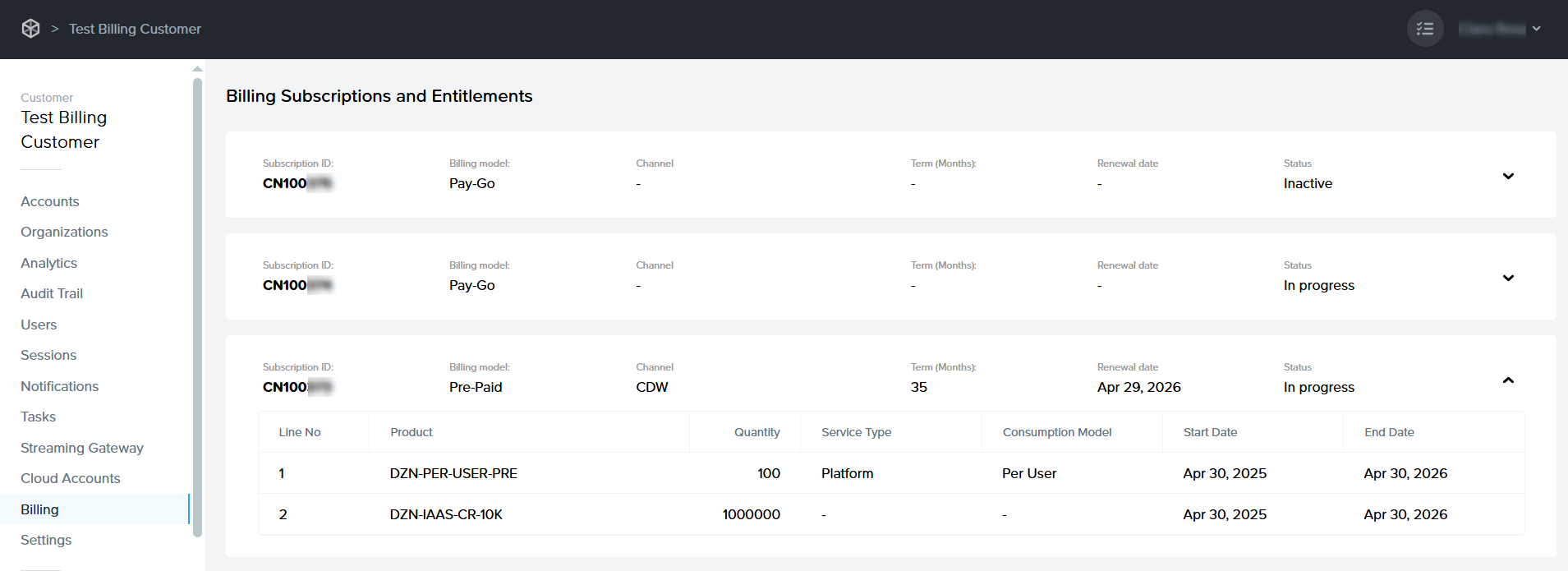Frame Admin Billing Portal