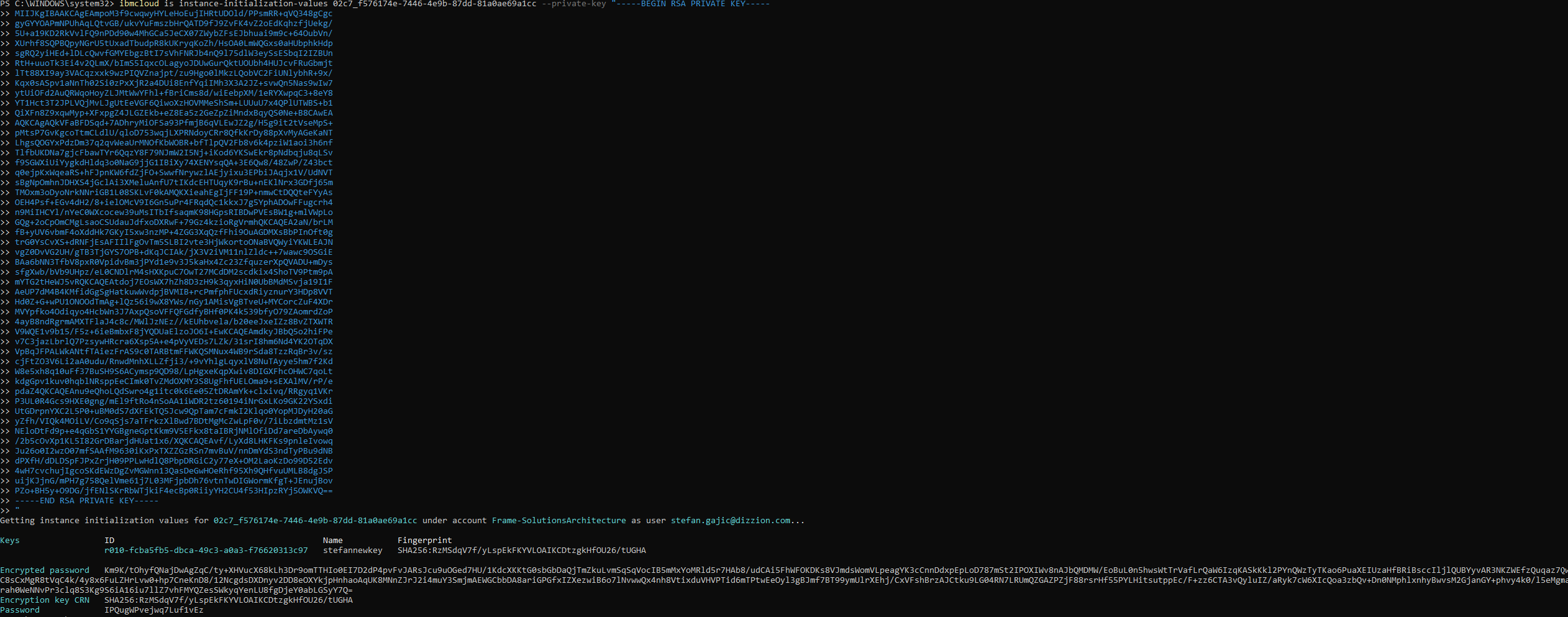 IBM Cloud - Example Configuration of SSH Key