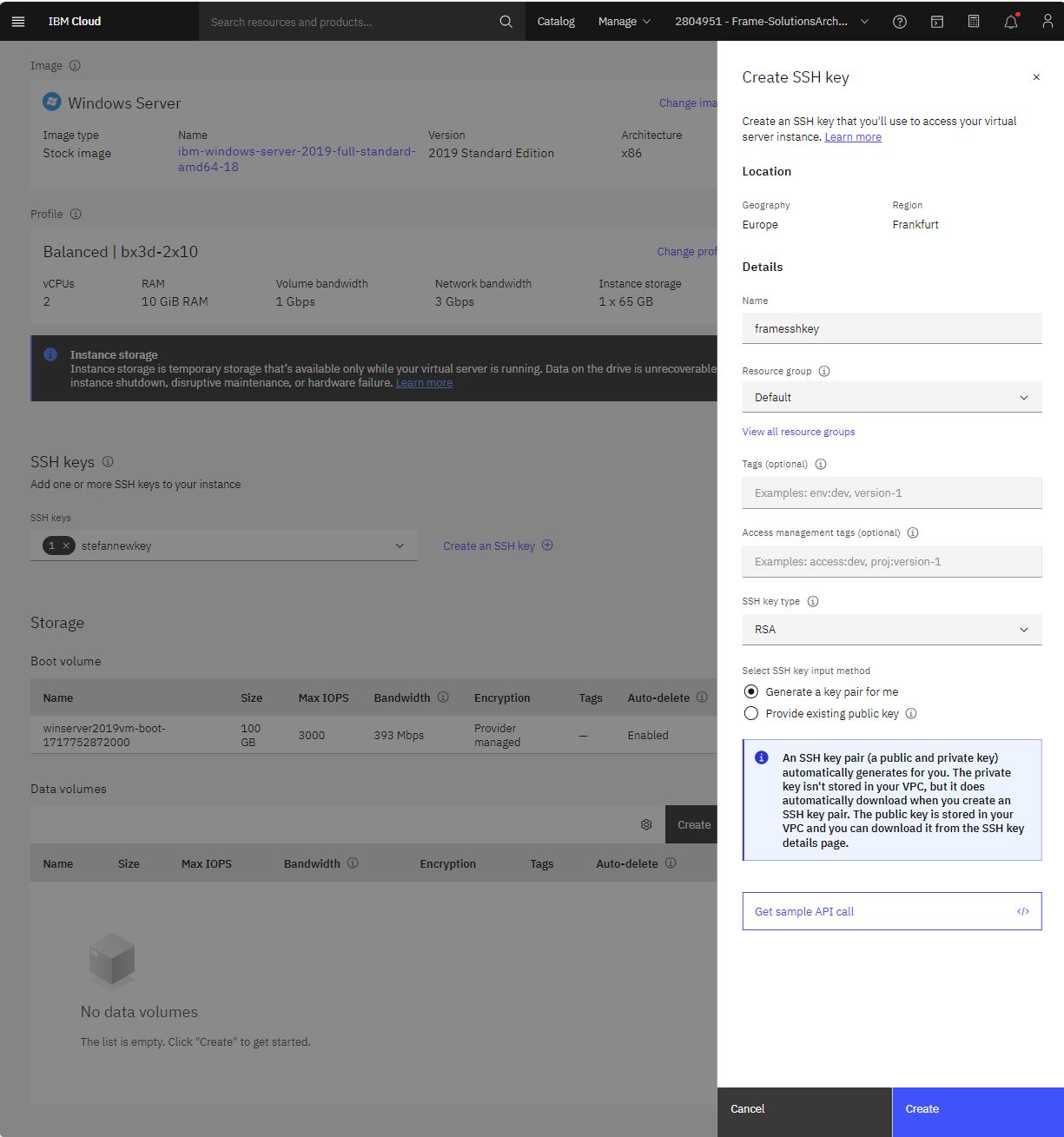 IBM Cloud - Create SSH Key