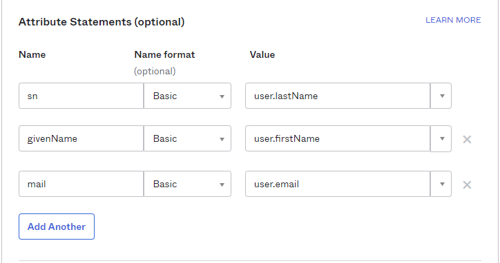 SAML2 Attribute Mappings