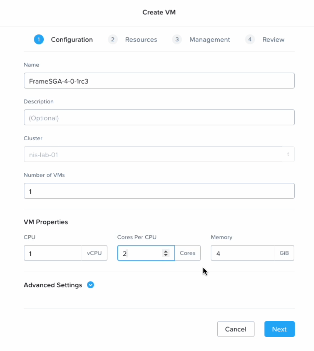 SGA VM Creation - VM Creation