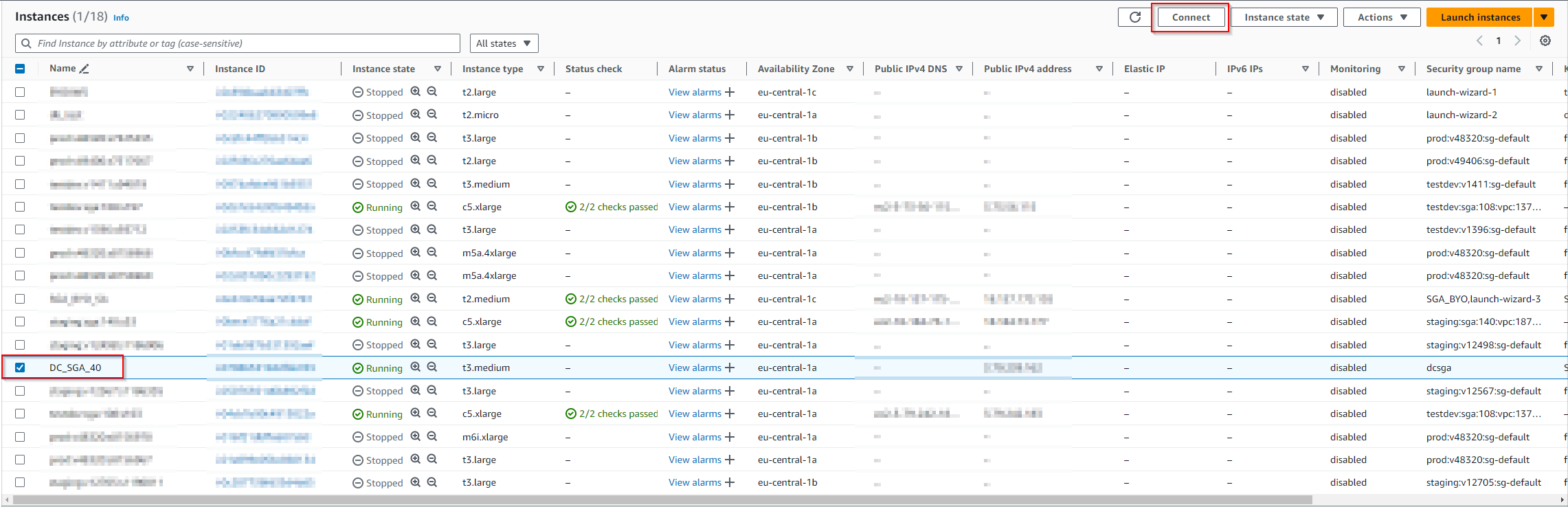 SGA VM Console Access - AWS