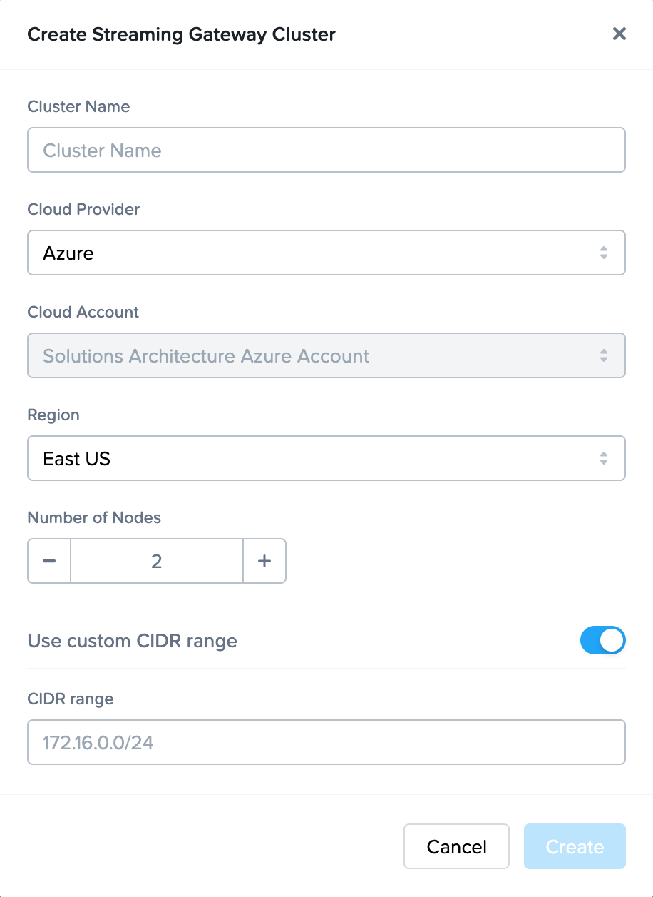 Create Streaming Gateway - Automated Deployment