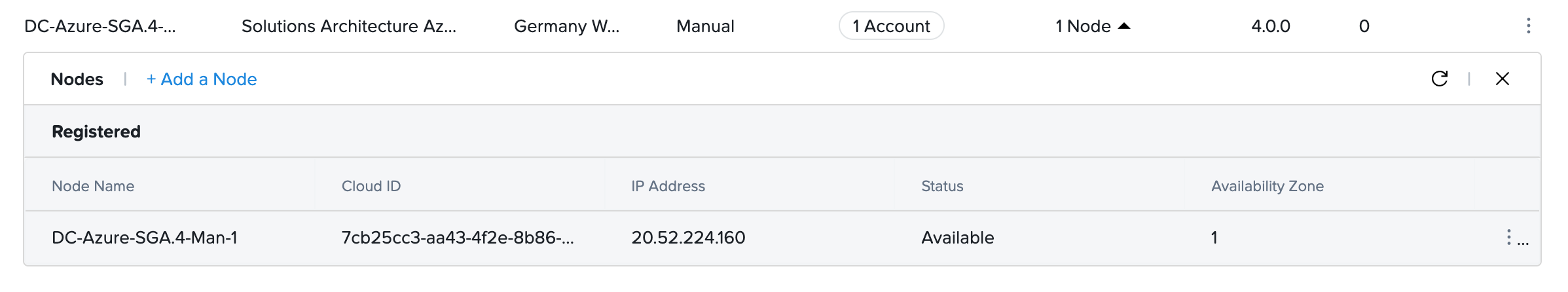 Streaming Gateways - Registered SGA Node