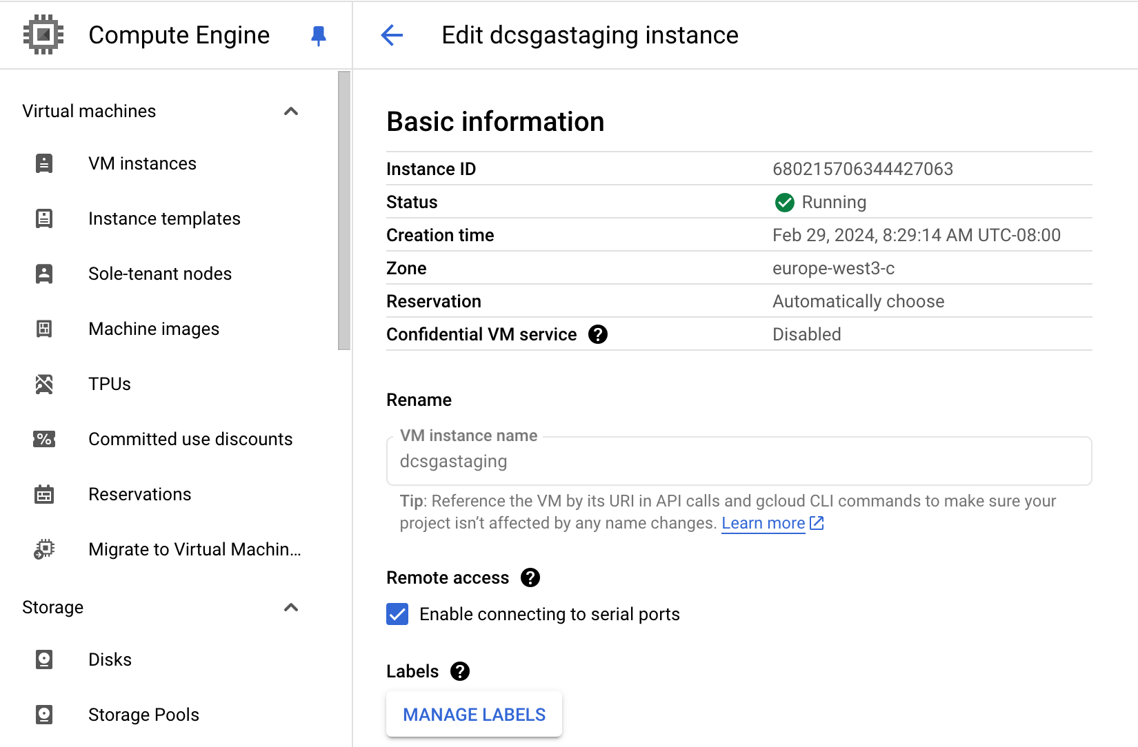 SGA VM Console Access Configuration - GCP