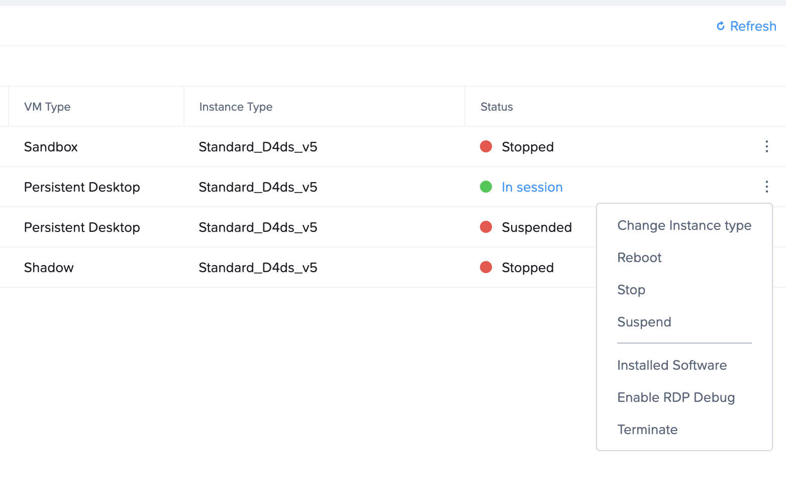 VMs - Manual Suspend of Session