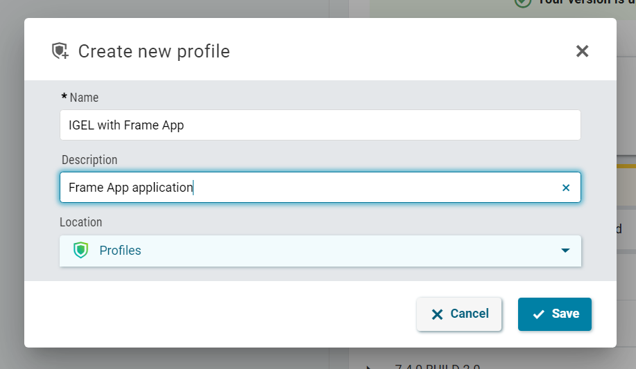 Create a New Frame App Profile